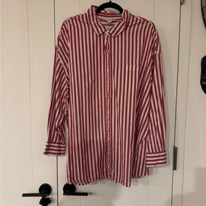 Old Navy Red and White Striped Shirt